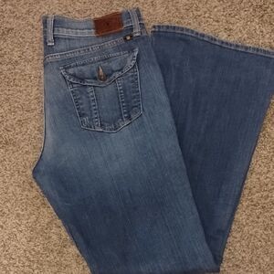 Lucky Brand Women’s Medium Blue Flare Jeans with Flap Pocket
